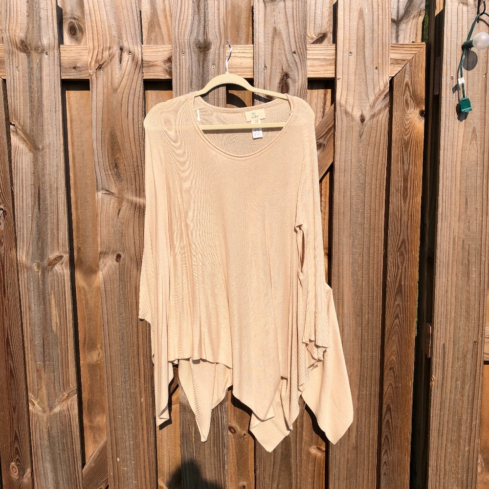 tan poncho top
